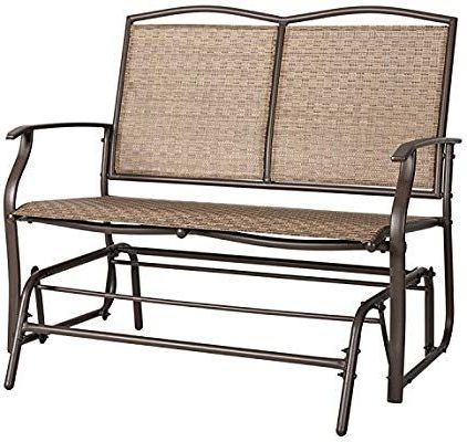 Showing Photos Of Outdoor Patio Swing Glider Bench Chair S View 3 Of 20 Photos